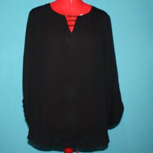 Sheer Black Long Sleeve Blouse